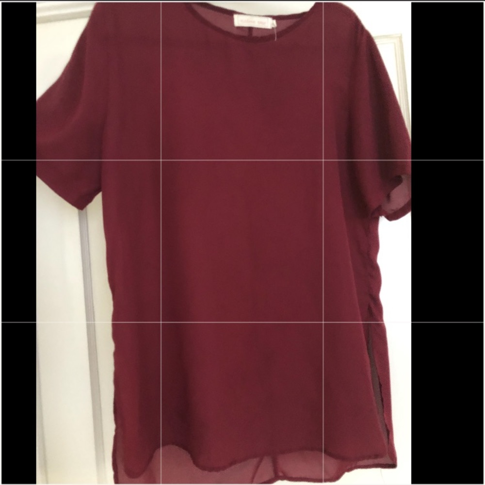 Burgundy Sheer Tunic